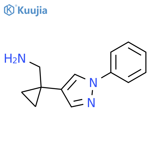 1-(1-phenyl-1H-pyrazol-4-yl)cyclopropylmethanamine structure