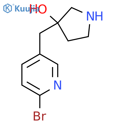 3-(6-bromopyridin-3-yl)methylpyrrolidin-3-ol structure