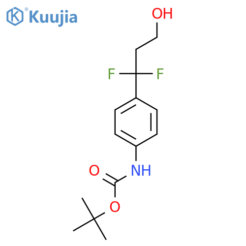 tert-butyl N-4-(1,1-difluoro-3-hydroxypropyl)phenylcarbamate structure