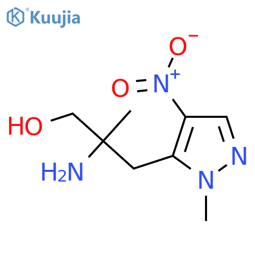 2-amino-2-methyl-3-(1-methyl-4-nitro-1H-pyrazol-5-yl)propan-1-ol structure