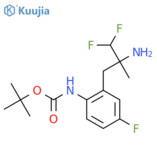 tert-butyl N-2-(2-amino-3,3-difluoro-2-methylpropyl)-4-fluorophenylcarbamate structure