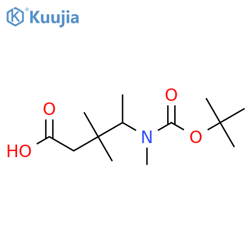4-{(tert-butoxy)carbonyl(methyl)amino}-3,3-dimethylpentanoic acid structure