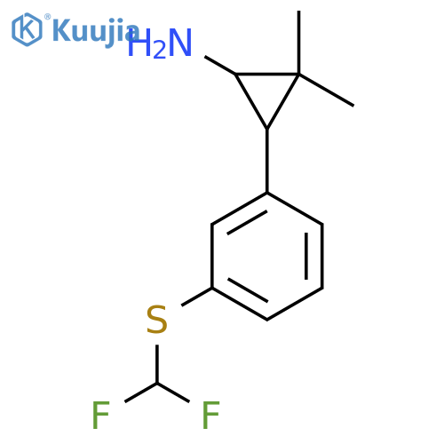 3-{3-(difluoromethyl)sulfanylphenyl}-2,2-dimethylcyclopropan-1-amine structure