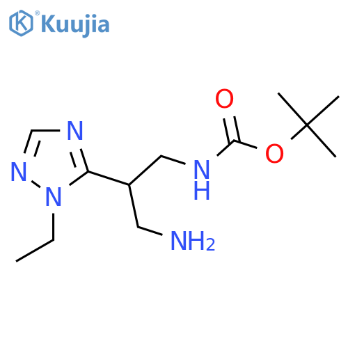tert-butyl N-3-amino-2-(1-ethyl-1H-1,2,4-triazol-5-yl)propylcarbamate structure