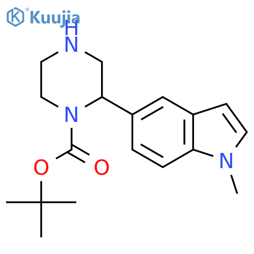 tert-butyl 2-(1-methyl-1H-indol-5-yl)piperazine-1-carboxylate structure