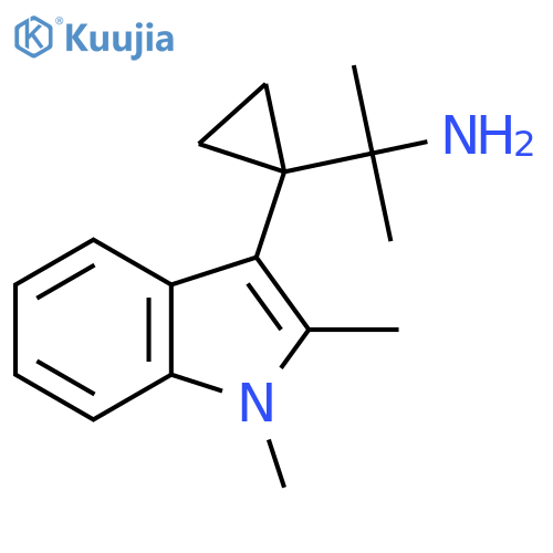 2-1-(1,2-dimethyl-1H-indol-3-yl)cyclopropylpropan-2-amine structure