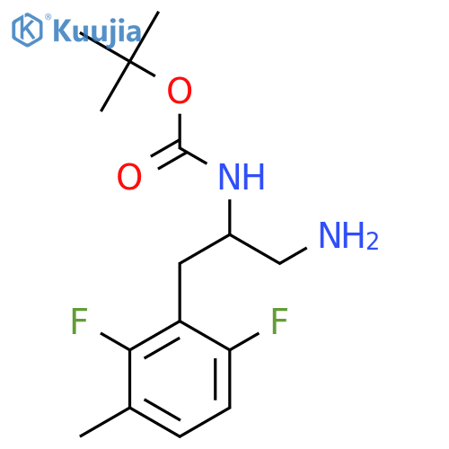tert-butyl N-1-amino-3-(2,6-difluoro-3-methylphenyl)propan-2-ylcarbamate structure