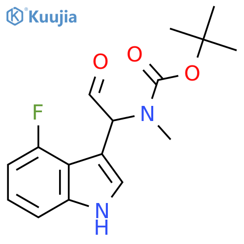 tert-butyl N-1-(4-fluoro-1H-indol-3-yl)-2-oxoethyl-N-methylcarbamate structure