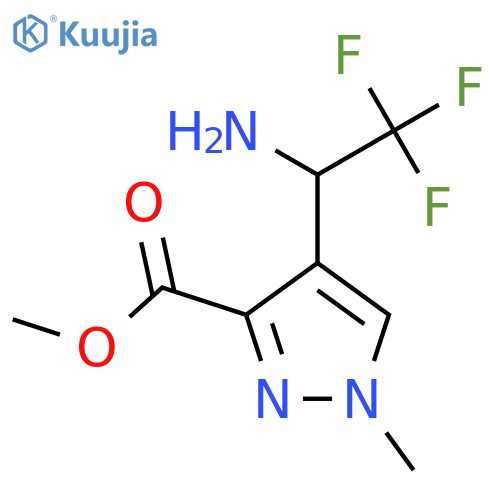 methyl 4-(1-amino-2,2,2-trifluoroethyl)-1-methyl-1H-pyrazole-3-carboxylate structure