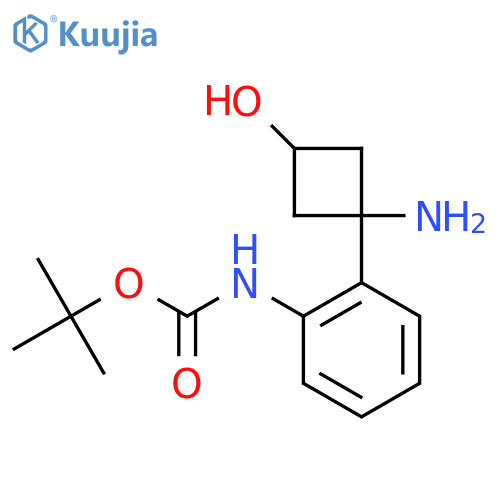 tert-butyl N-2-(1-amino-3-hydroxycyclobutyl)phenylcarbamate structure