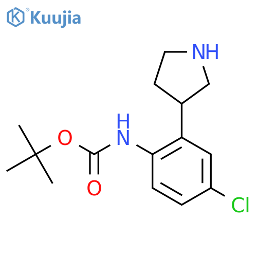 tert-butyl N-4-chloro-2-(pyrrolidin-3-yl)phenylcarbamate structure