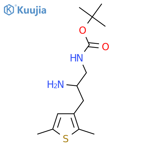 tert-butyl N-2-amino-3-(2,5-dimethylthiophen-3-yl)propylcarbamate structure