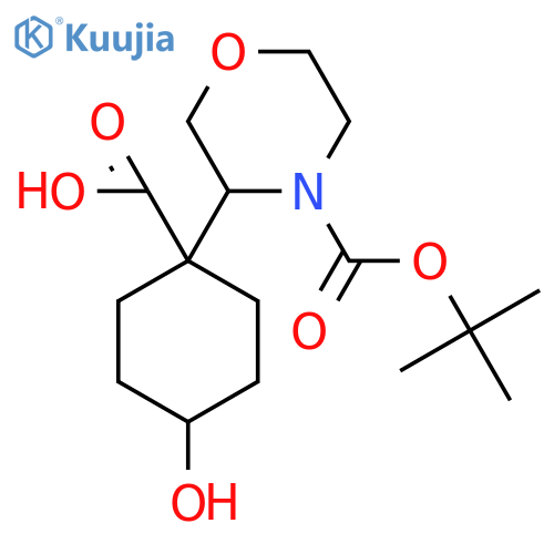 1-{4-(tert-butoxy)carbonylmorpholin-3-yl}-4-hydroxycyclohexane-1-carboxylic acid structure