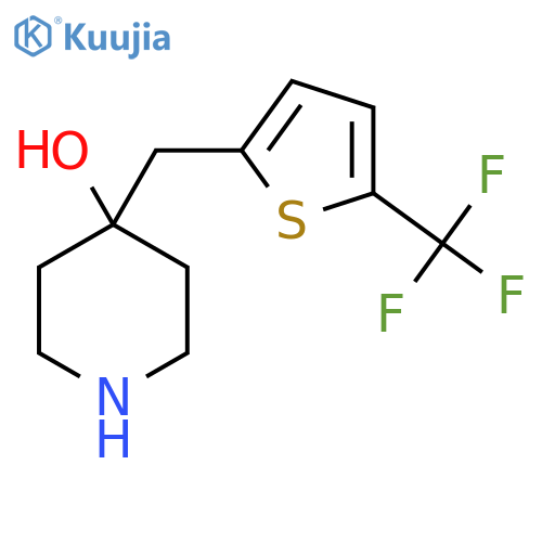 4-{5-(trifluoromethyl)thiophen-2-ylmethyl}piperidin-4-ol structure