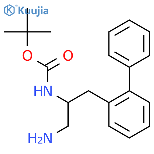 tert-butyl N-1-amino-3-(2-phenylphenyl)propan-2-ylcarbamate structure
