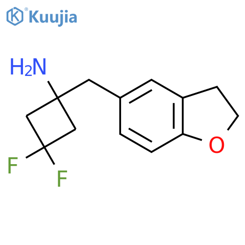 1-(2,3-dihydro-1-benzofuran-5-yl)methyl-3,3-difluorocyclobutan-1-amine structure