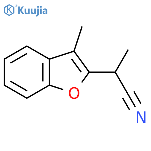 2-(3-methyl-1-benzofuran-2-yl)propanenitrile structure
