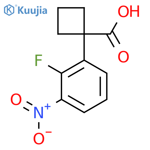 1-(2-fluoro-3-nitrophenyl)cyclobutane-1-carboxylic acid structure