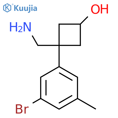 3-(aminomethyl)-3-(3-bromo-5-methylphenyl)cyclobutan-1-ol structure