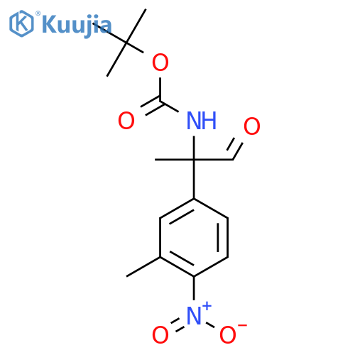 tert-butyl N-2-(3-methyl-4-nitrophenyl)-1-oxopropan-2-ylcarbamate structure
