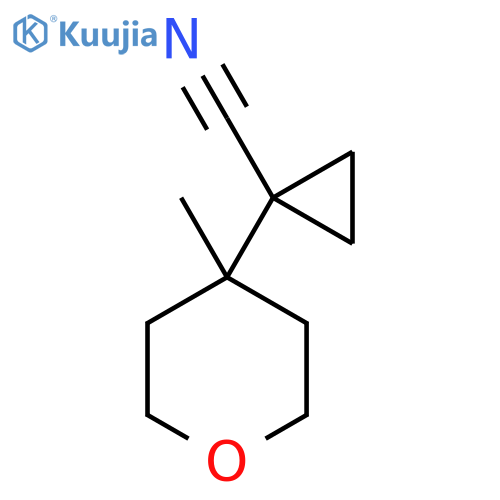 1-(4-methyloxan-4-yl)cyclopropane-1-carbonitrile structure
