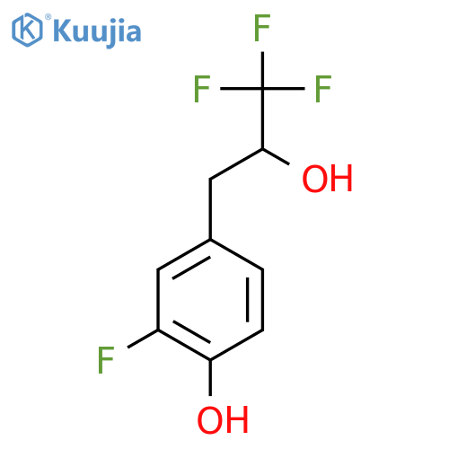 2-fluoro-4-(3,3,3-trifluoro-2-hydroxypropyl)phenol structure