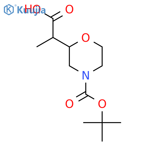 2-{4-(tert-butoxy)carbonylmorpholin-2-yl}propanoic acid structure