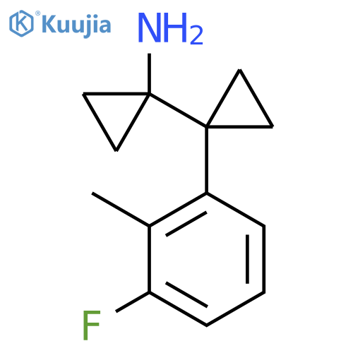 1-1-(3-fluoro-2-methylphenyl)cyclopropylcyclopropan-1-amine structure