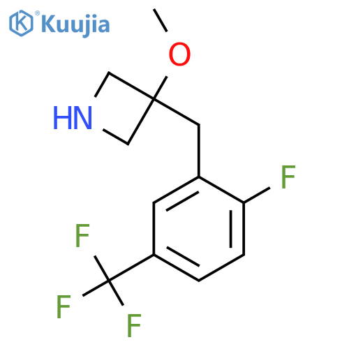 3-{2-fluoro-5-(trifluoromethyl)phenylmethyl}-3-methoxyazetidine structure