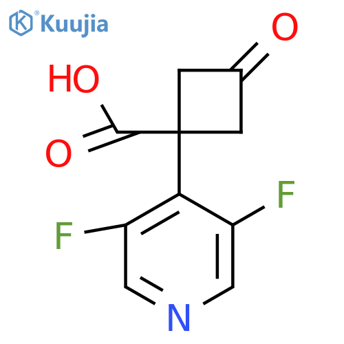 1-(3,5-difluoropyridin-4-yl)-3-oxocyclobutane-1-carboxylic acid structure