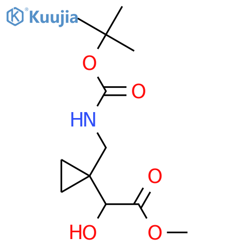 methyl 2-1-({(tert-butoxy)carbonylamino}methyl)cyclopropyl-2-hydroxyacetate structure