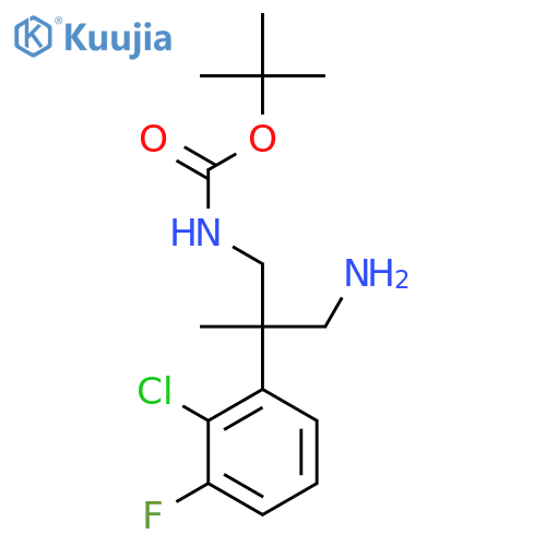 tert-butyl N-3-amino-2-(2-chloro-3-fluorophenyl)-2-methylpropylcarbamate structure