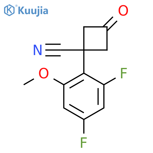 1-(2,4-difluoro-6-methoxyphenyl)-3-oxocyclobutane-1-carbonitrile structure