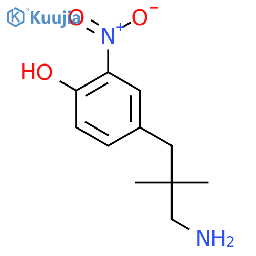 4-(3-amino-2,2-dimethylpropyl)-2-nitrophenol structure