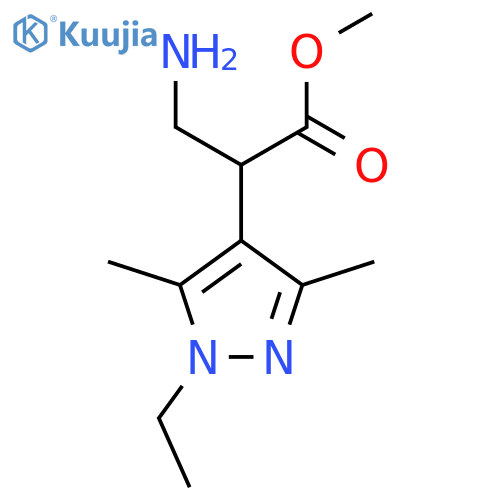 methyl 3-amino-2-(1-ethyl-3,5-dimethyl-1H-pyrazol-4-yl)propanoate structure