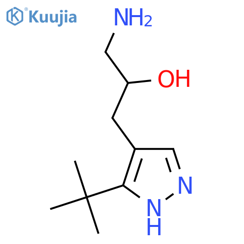 1-amino-3-(3-tert-butyl-1H-pyrazol-4-yl)propan-2-ol structure