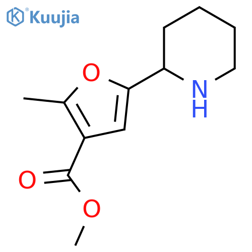 methyl 2-methyl-5-(piperidin-2-yl)furan-3-carboxylate structure