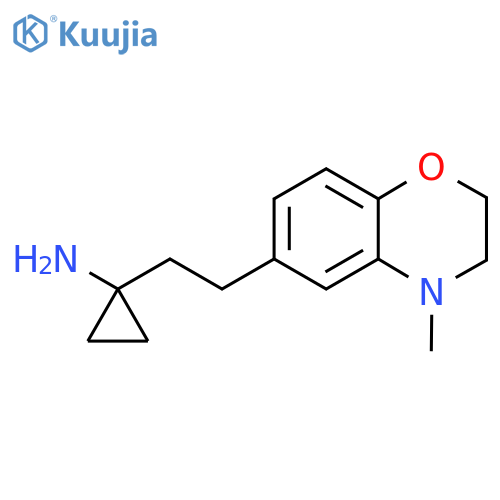 1-2-(4-methyl-3,4-dihydro-2H-1,4-benzoxazin-6-yl)ethylcyclopropan-1-amine structure