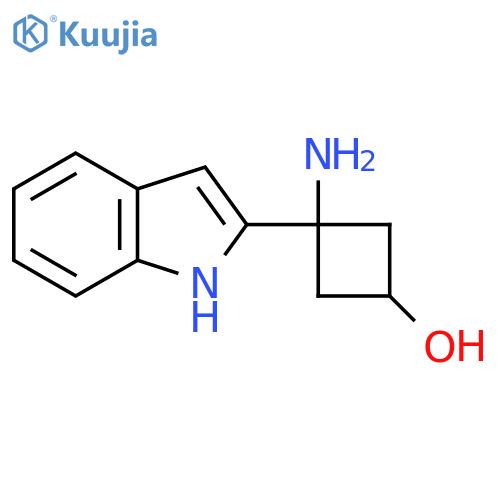 3-amino-3-(1H-indol-2-yl)cyclobutan-1-ol structure