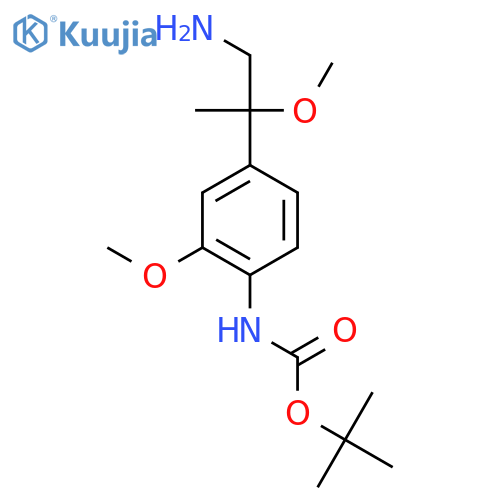 tert-butyl N-4-(1-amino-2-methoxypropan-2-yl)-2-methoxyphenylcarbamate structure