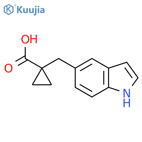 1-(1H-indol-5-yl)methylcyclopropane-1-carboxylic acid structure