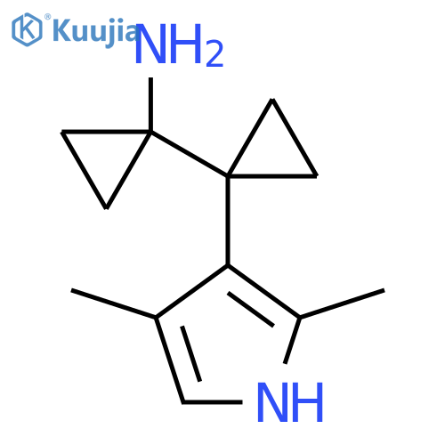 1-1-(2,4-dimethyl-1H-pyrrol-3-yl)cyclopropylcyclopropan-1-amine structure