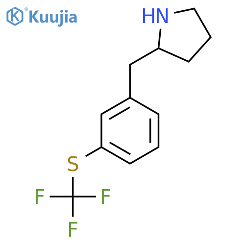 2-({3-(trifluoromethyl)sulfanylphenyl}methyl)pyrrolidine structure