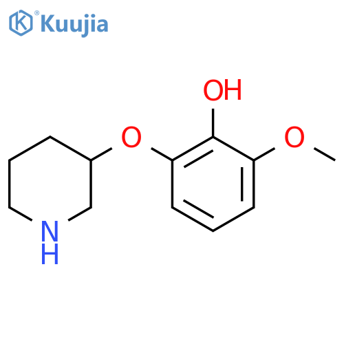 2-methoxy-6-(piperidin-3-yloxy)phenol structure