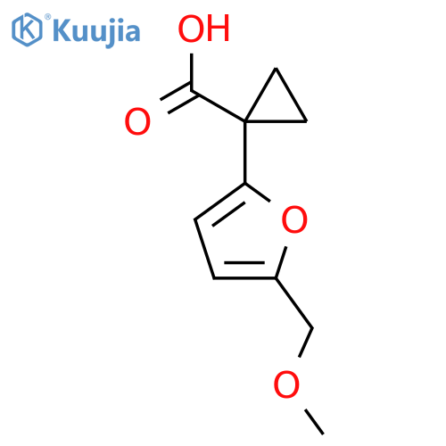 1-5-(methoxymethyl)furan-2-ylcyclopropane-1-carboxylic acid structure