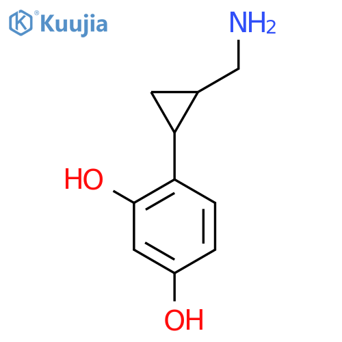 4-2-(aminomethyl)cyclopropylbenzene-1,3-diol structure