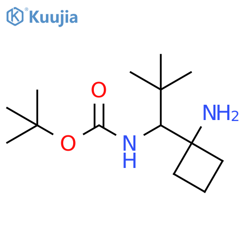 tert-butyl N-1-(1-aminocyclobutyl)-2,2-dimethylpropylcarbamate structure