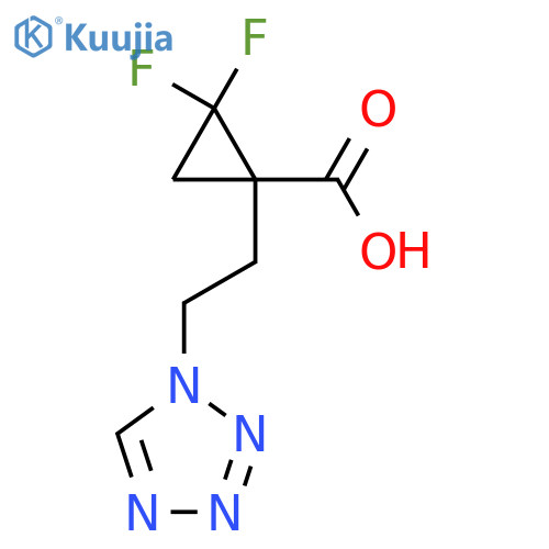 2,2-difluoro-1-2-(1H-1,2,3,4-tetrazol-1-yl)ethylcyclopropane-1-carboxylic acid structure
