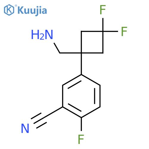5-1-(aminomethyl)-3,3-difluorocyclobutyl-2-fluorobenzonitrile structure