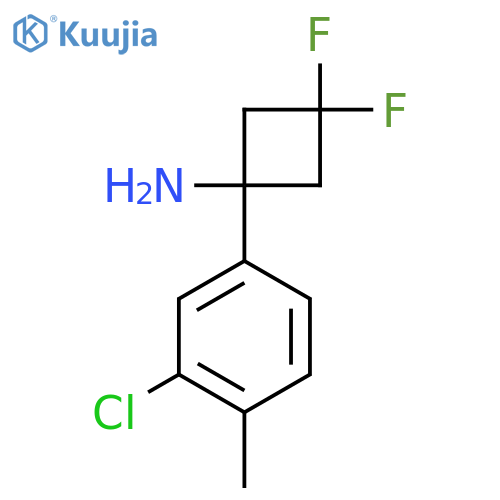 1-(3-Chloro-4-methylphenyl)-3,3-difluorocyclobutan-1-amine structure